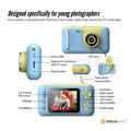 Premium Blue Kids 4MP HD Digital Selfie Camera with 2.4 Inch Screen