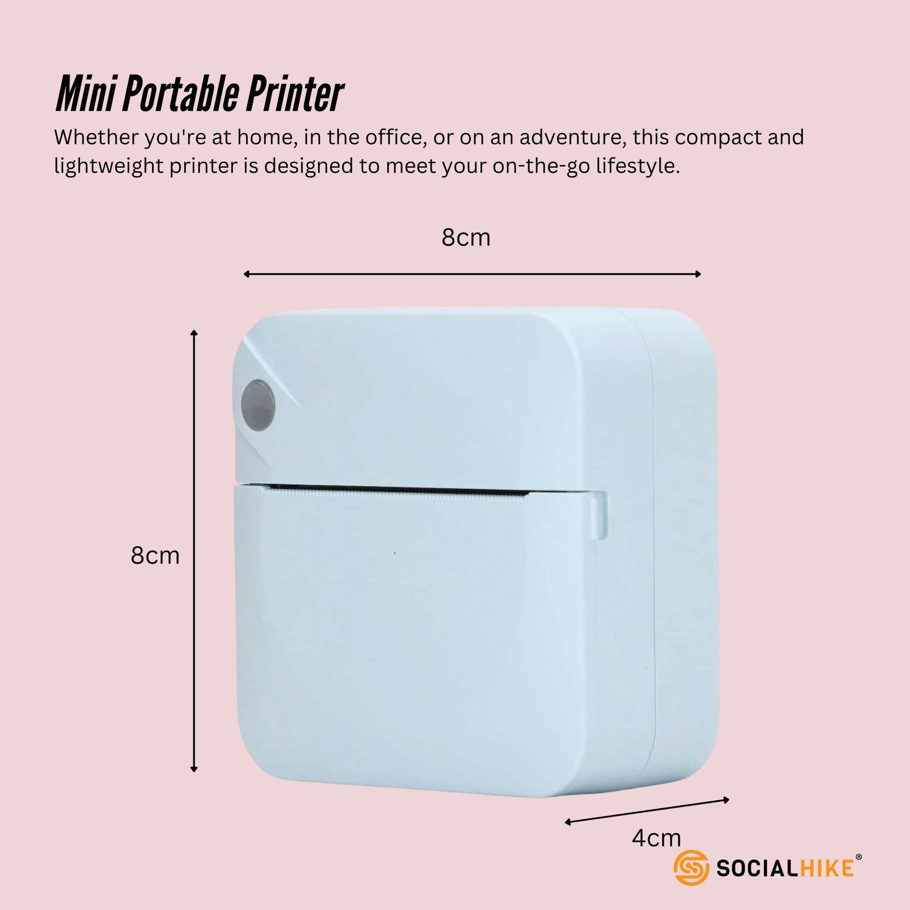 Social Hike Blue Portable Mini Thermal Printer
