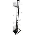 Premium 7-Tier Sports Equipment Storage Rack with Ball Holders - Black