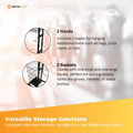 Premium 7-Tier Sports Equipment Storage Rack with Ball Holders - Black