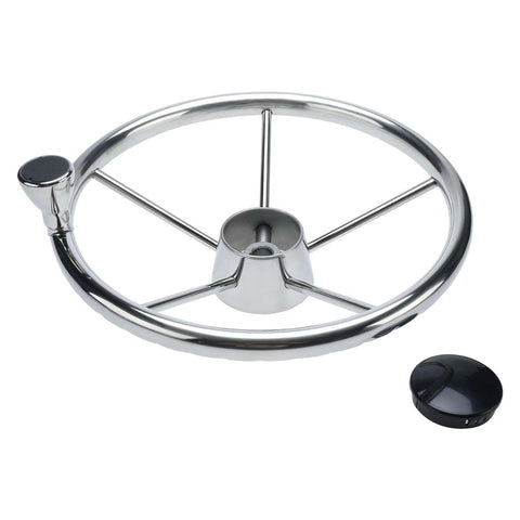 304 Stainless Steel 13.5" Boat Steering Wheel with Knob for 3/4" Shaft - SuperSaverAU - view 1