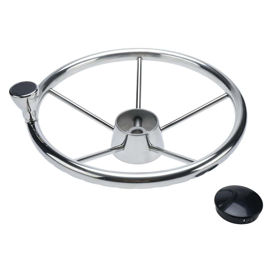 304 Stainless Steel 13.5" Boat Steering Wheel with Knob for 3/4" Shaft - SuperSaverAU - view 1