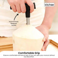 Kitchee Coconut Opener Tool - Stainless Steel, Compact 13cm x 9.5cm x 12.5cm