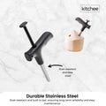 Kitchee Coconut Opener Tool - Stainless Steel, Compact 13cm x 9.5cm x 12.5cm