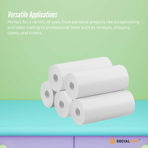 Social Hike 5 Pack Thermal Paper Rolls 57mm x 430mm - Ink-Free, Coreless - SuperSaverAU - view 2