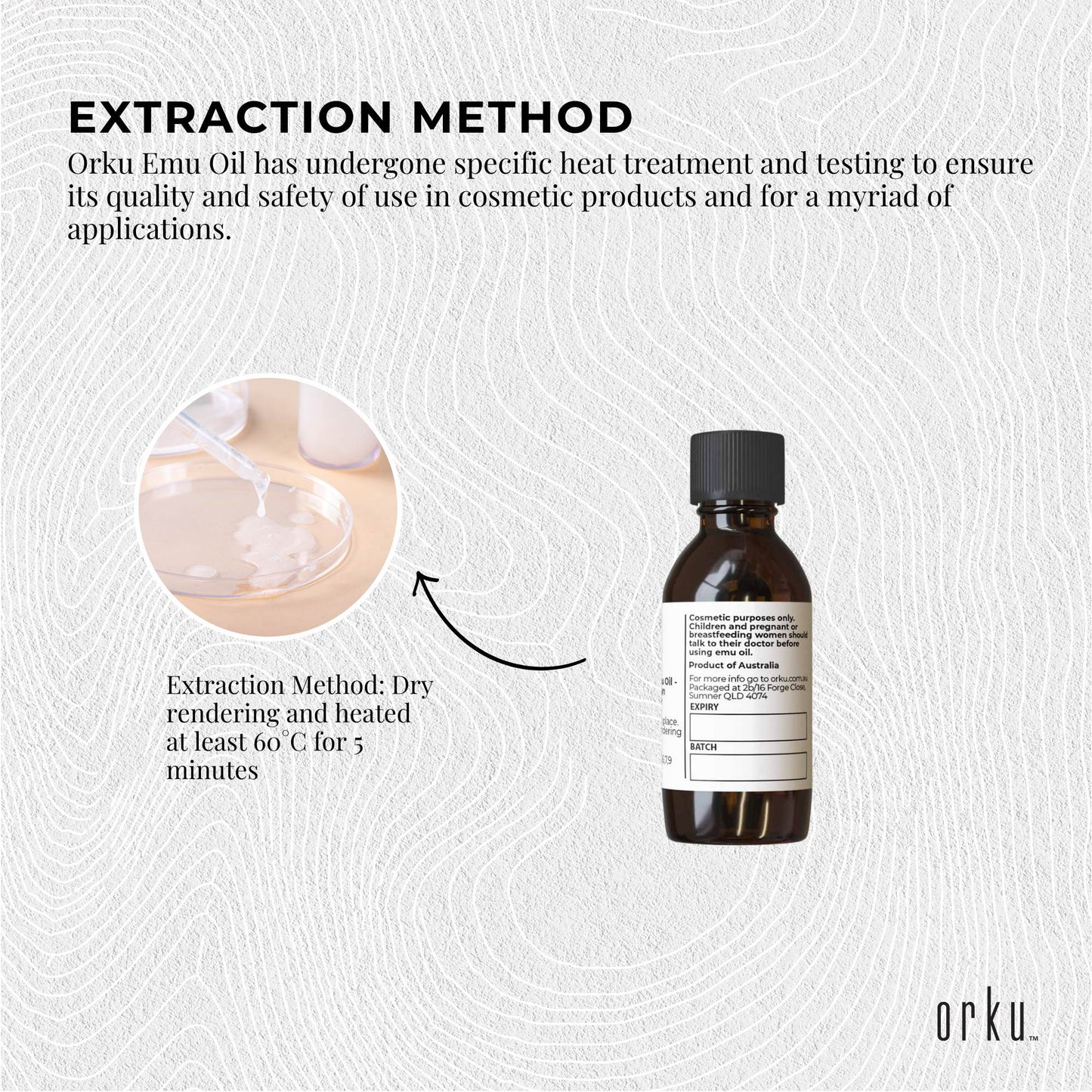 Orku 10ml Pure Emu Oil - Natural Undiluted Australian Dromaius Novaehollandiae