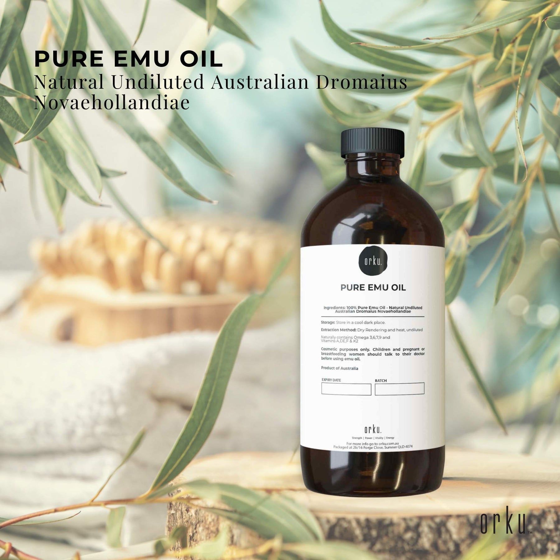 Orku 1L Pure Emu Oil - Natural Undiluted Australian Dromaius Novaehollandiae - SuperSaverAU - view 2