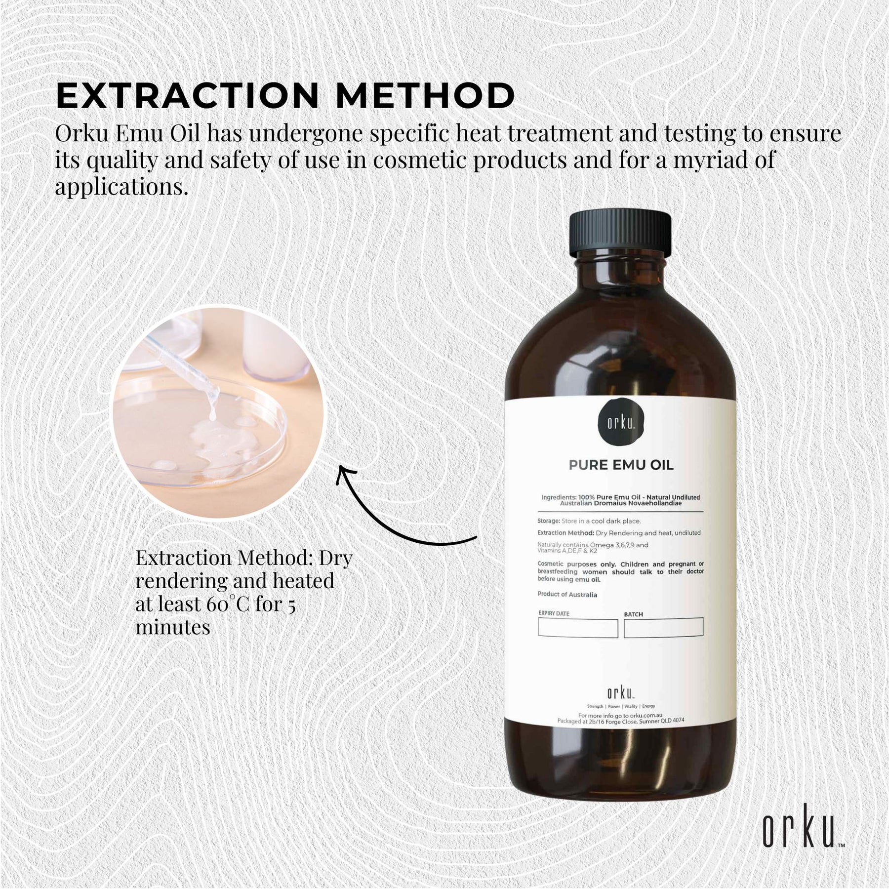 Orku 1L Pure Emu Oil - Natural Undiluted Australian Dromaius Novaehollandiae - SuperSaverAU - view 4