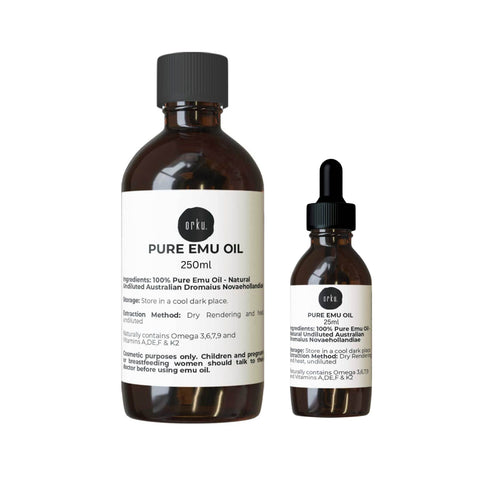 Orku 250ml Pure Emu Oil + Bonus 25ml Bottle - Australian Dromaius Novaehollandiae - SuperSaverAU - view 1