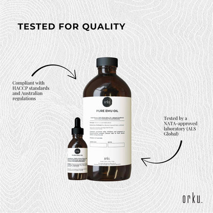Orku 500ml Pure Emu Oil + Bonus 25ml Bottle - Australian Dromaius Novaehollandiae