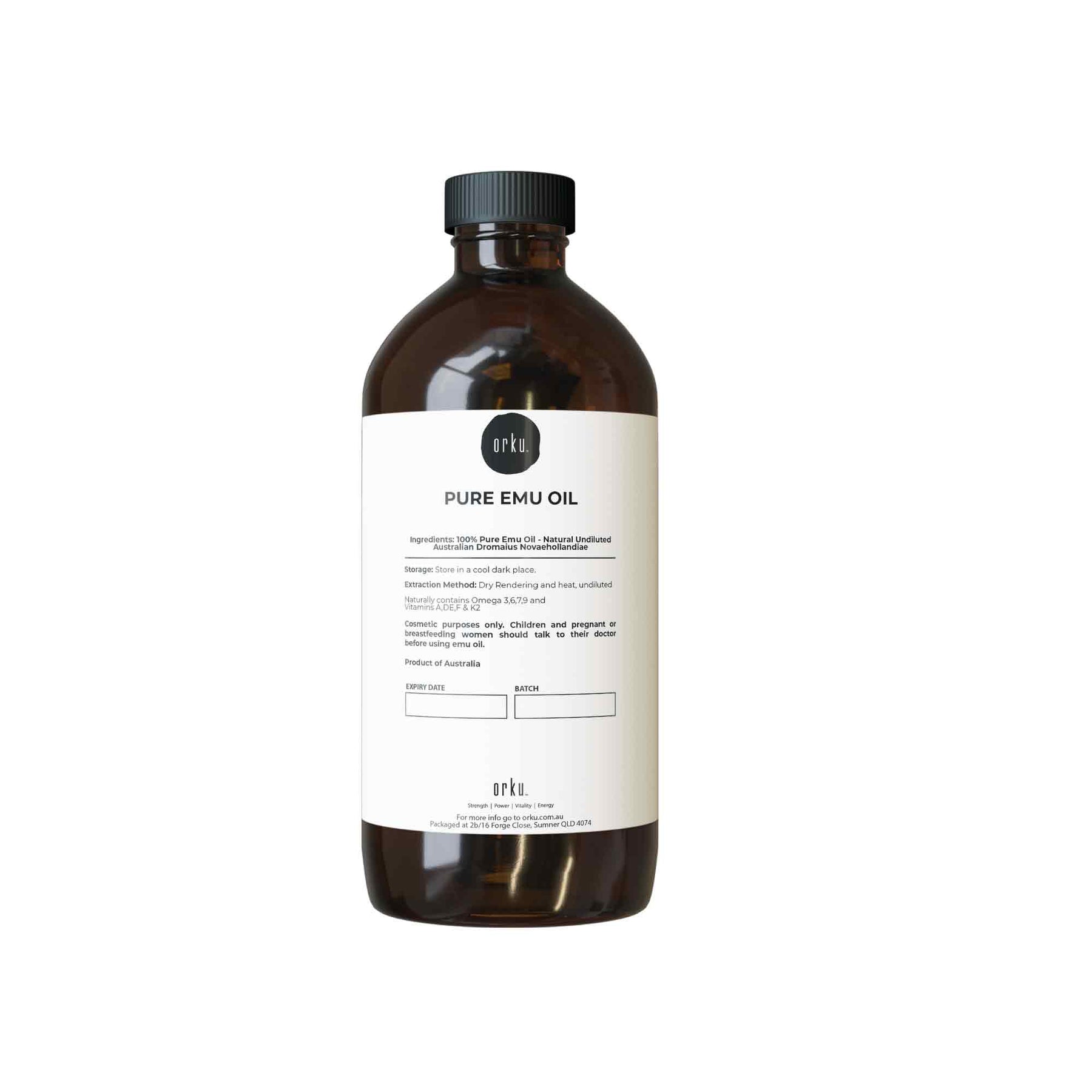 Orku 1L Pure Emu Oil + Bonus 25ml Bottle - Australian Dromaius Novaehollandiae - SuperSaverAU - view 9