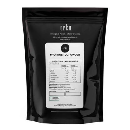 Orku Myo Inositol Powder 400g - USP Grade, Vegan, Gluten-Free, Unflavoured