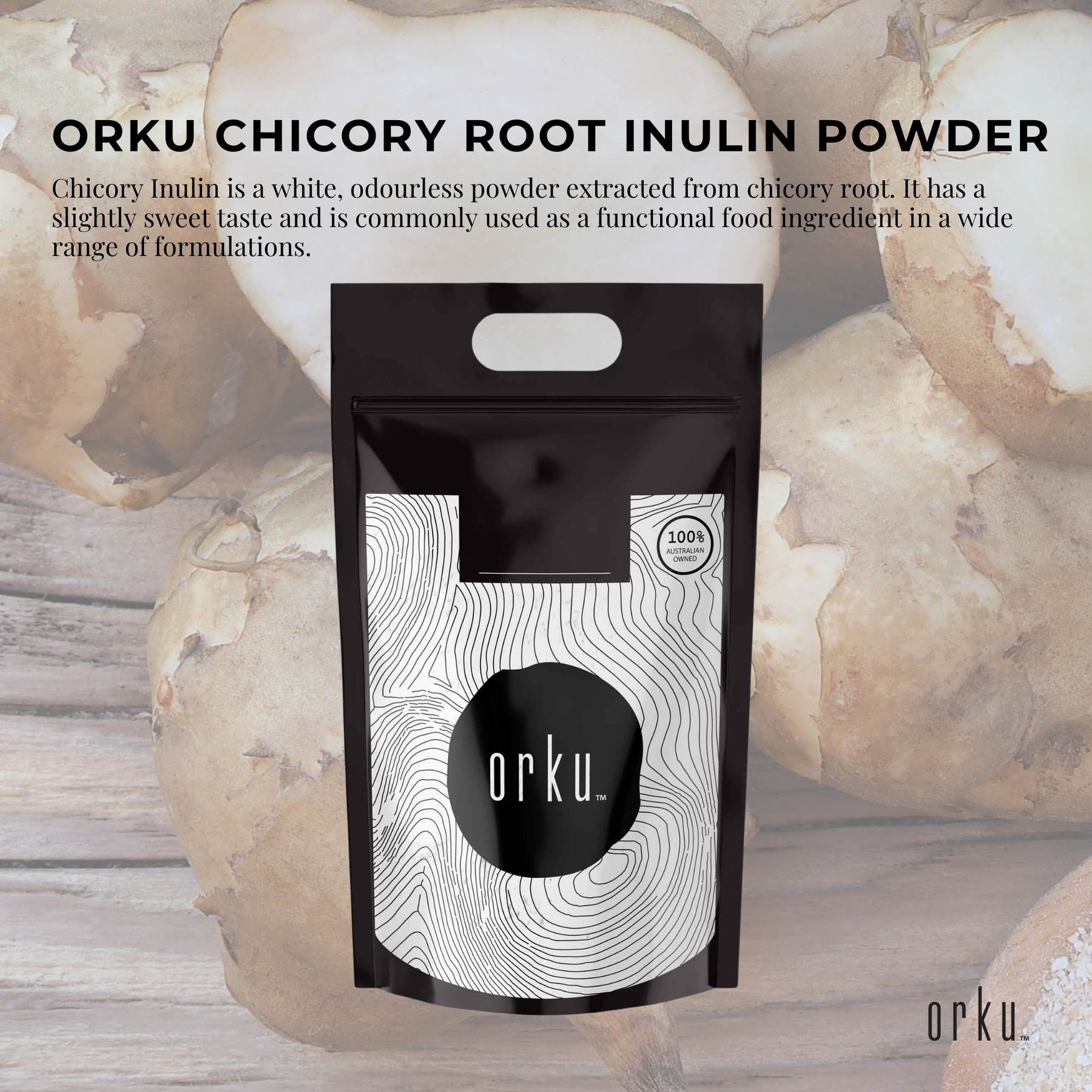 Orku 10Kg Chicory Root Inulin Powder - Unflavoured Natural Prebiotic Fibre - SuperSaverAU - view 2