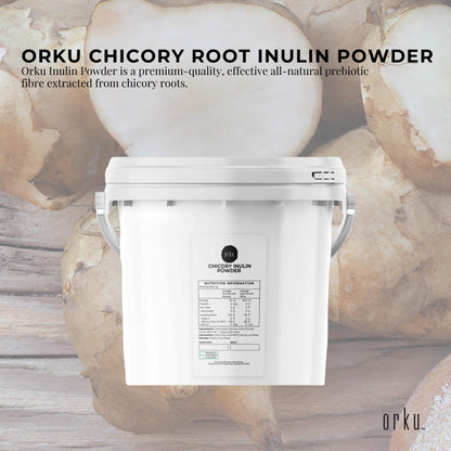 Orku 3.5Kg Chicory Root Inulin Powder Tub - Unflavoured Natural Prebiotic Fibre