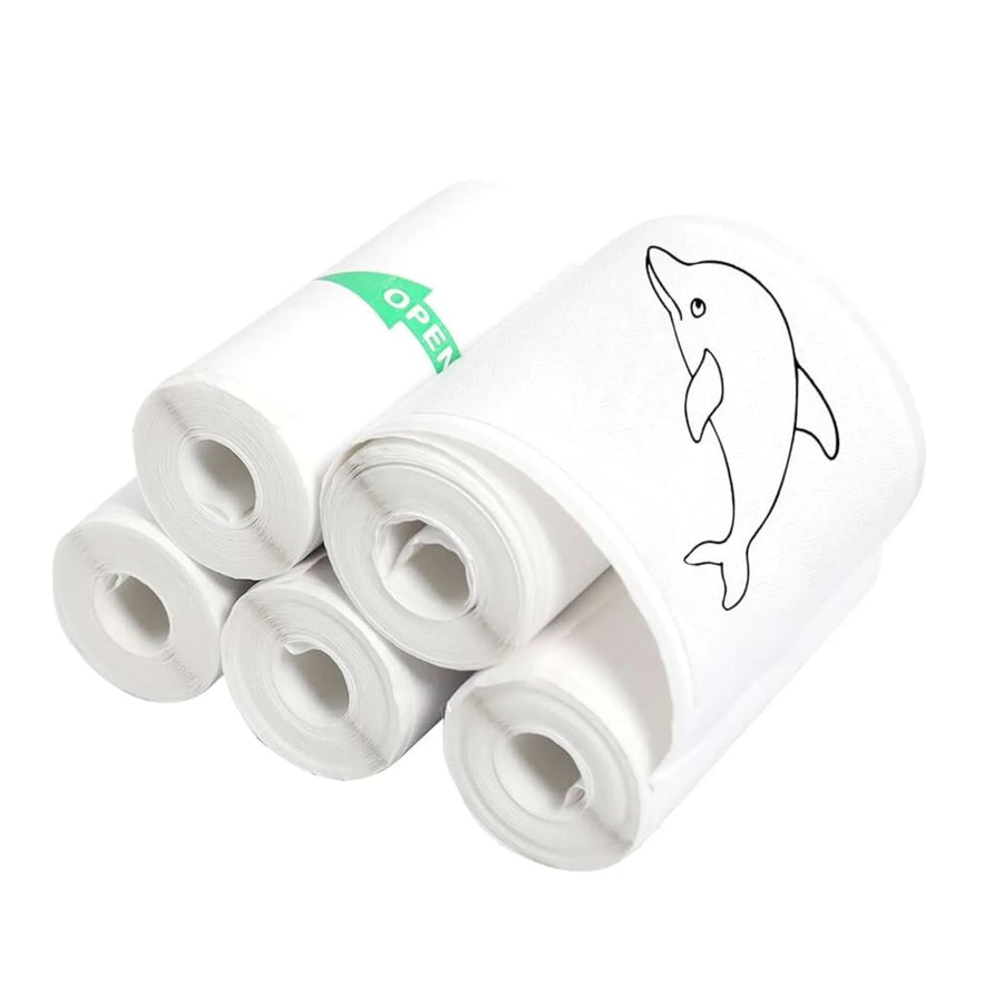 Social Hike 5 Pack Thermal Printer Sticker Rolls 57mm x 430mm - Ink-Free Printing