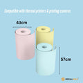 Social Hike 3 Pack Thermal Paper Rolls - Coloured, 57mm x 430mm, Ink-Free