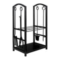 Social Hike Firewood Rack with Fireplace Tool Set - Steel, 50cm