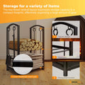 Social Hike Firewood Rack with Fireplace Tool Set - Steel, 50cm