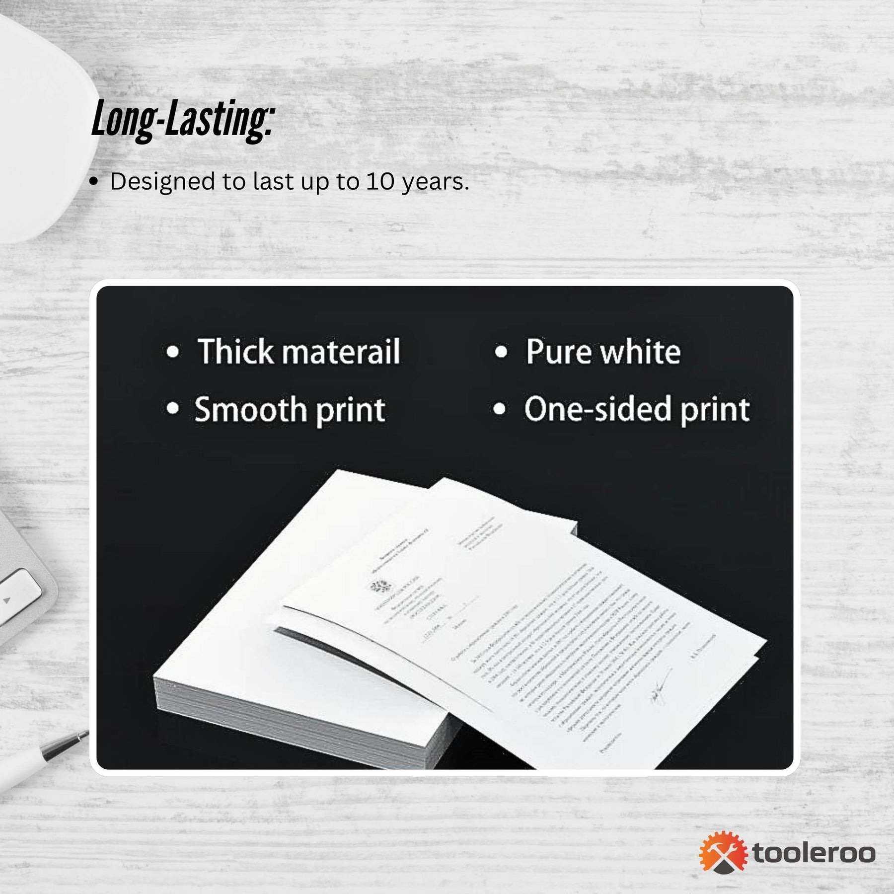Tooleroo A4 Thermal Printer Paper 100 Sheets - Eco-Friendly, Waterproof, BPA-Free - SuperSaverAU - view 6