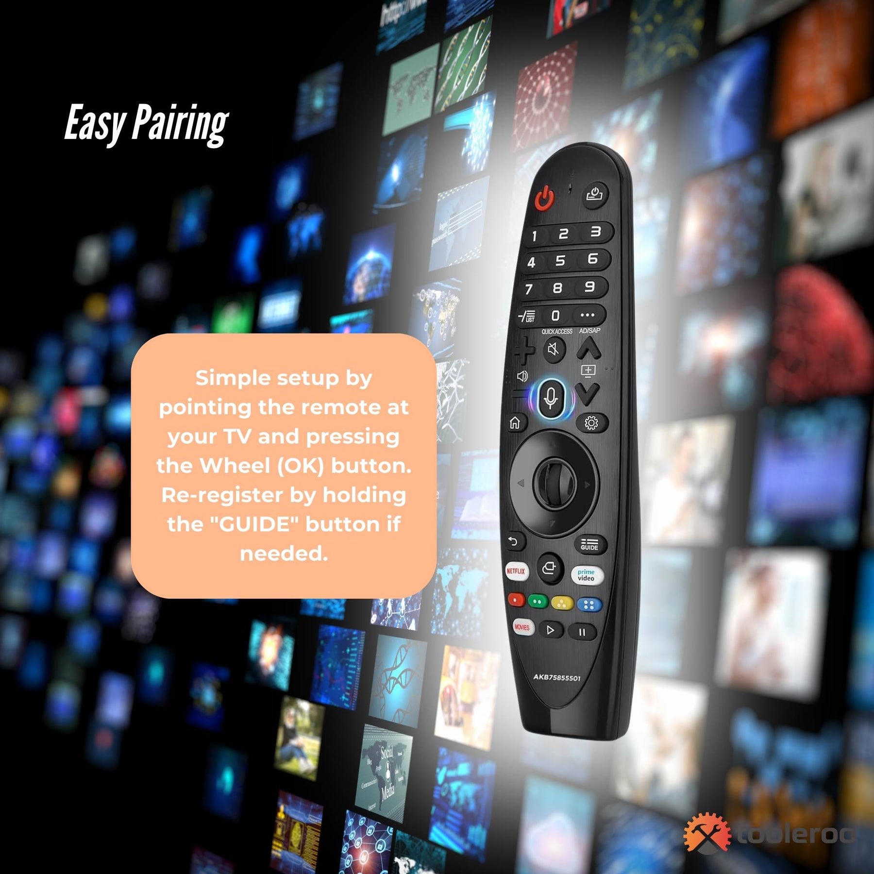 Tooleroo Smart TV Remote Control Replacement for LG Voice Magic 20GA 19BA 18BA - SuperSaverAU - view 5