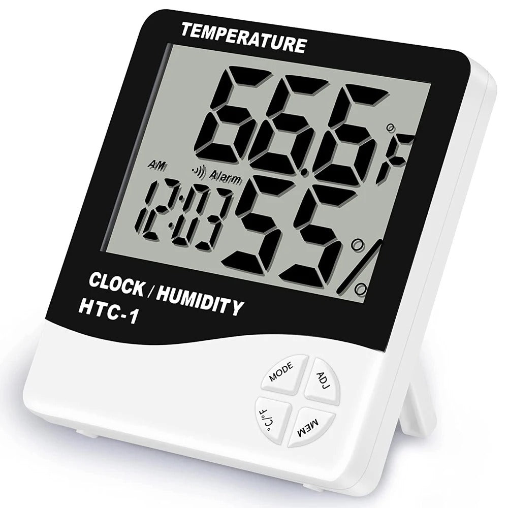 Miosh Indoor Temperature and Humidity Thermometer - Easy to Read, White
