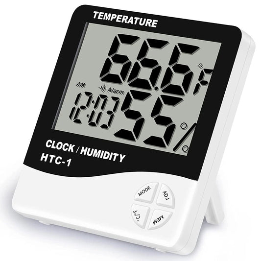 Miosh Indoor Temperature and Humidity Thermometer - Easy to Read, White