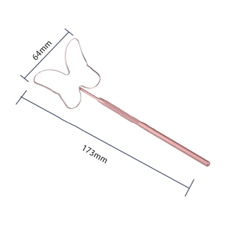 Miosh Pink Butterfly Hand-Held Mirror for Eyelash Extensions - 1 Piece