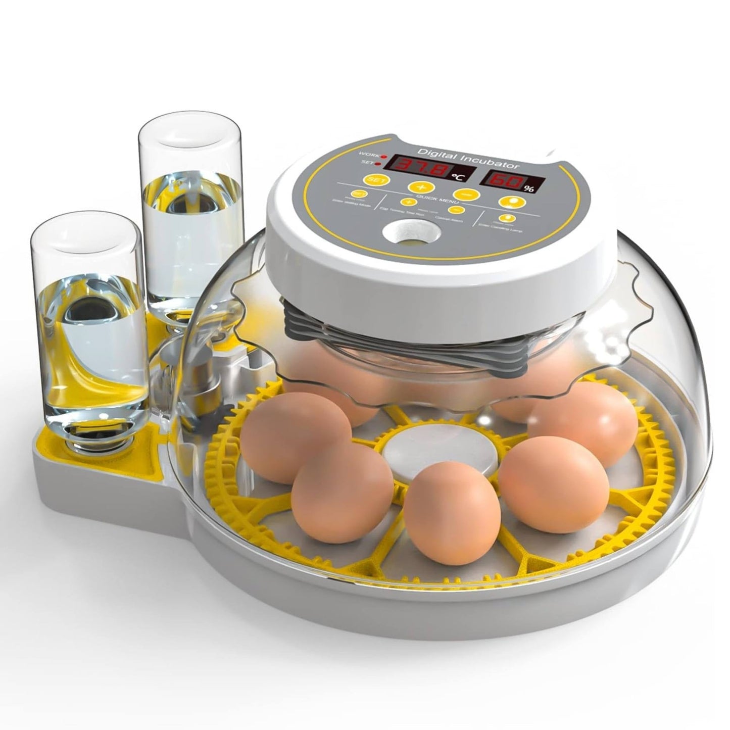 Automatic 8/18 Egg Incubator - Electric Turning, Dual Power Supply, Humidity Control