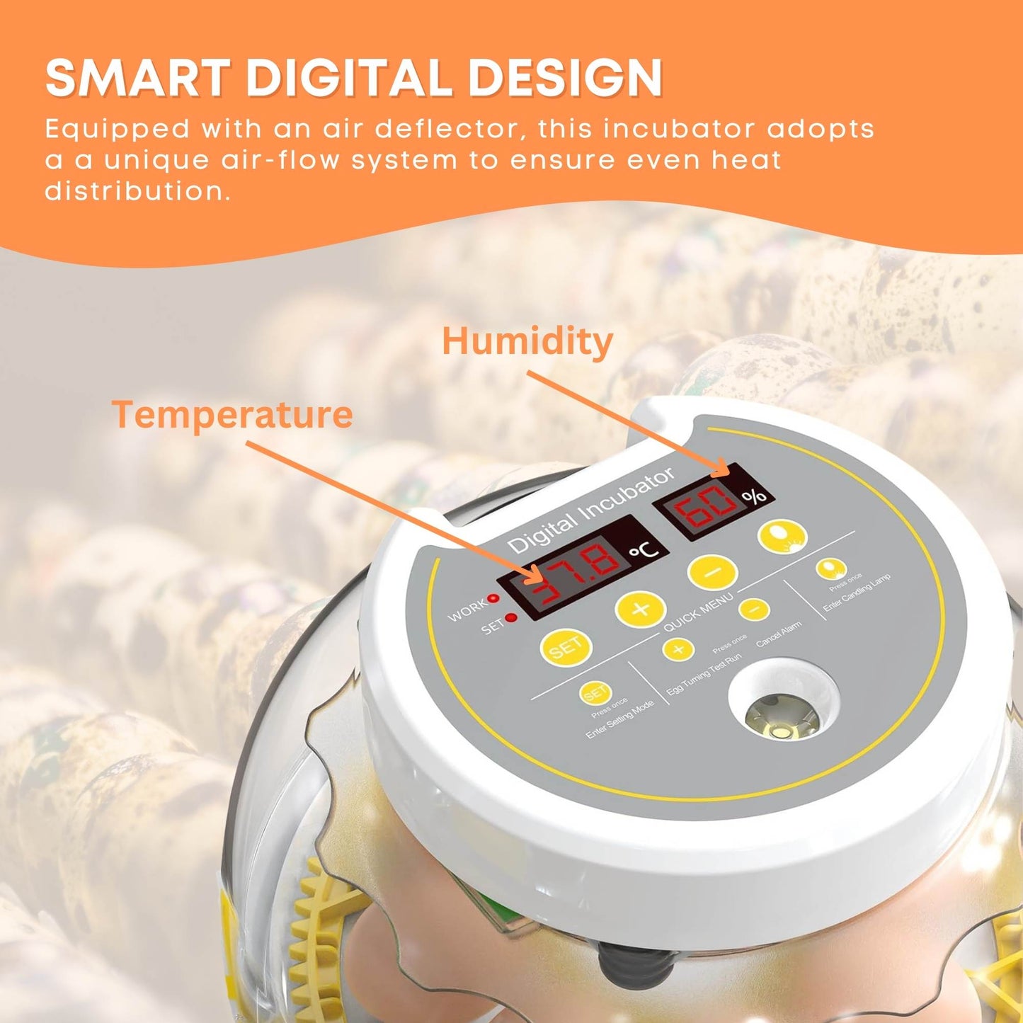 Automatic 8/18 Egg Incubator - Electric Turning, Dual Power Supply, Humidity Control