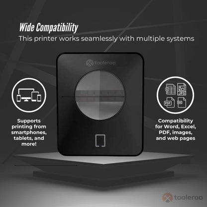 Tooleroo Bluetooth Thermal Label Printer - USB POS Receipt Shipping Printing