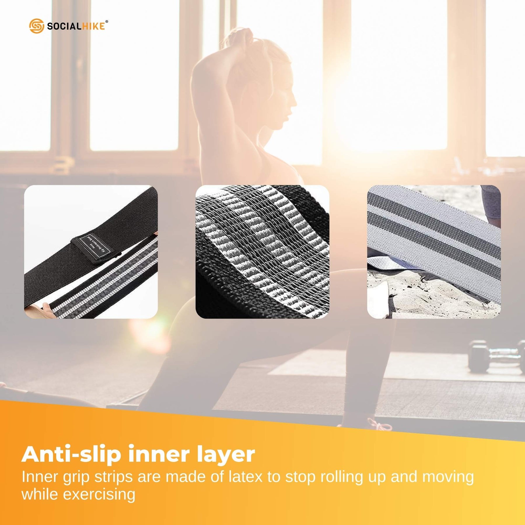 3x Resistance Exercise Hip Bands Set - Stretch Glute Booty Workout Power Loops - SuperSaverAU - view 6