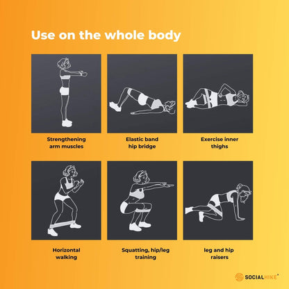 3x Resistance Exercise Hip Bands Set - Stretch Glute Booty Workout Power Loops