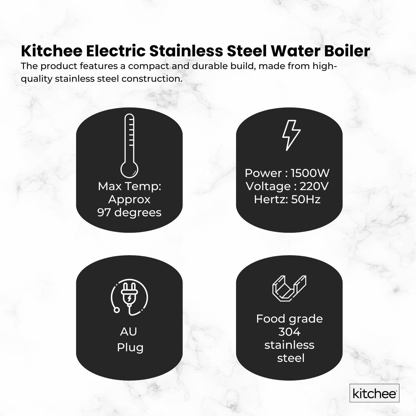 Kitchee 20L Stainless Steel Electric Water Boiler Urn - Automatic Temp Control