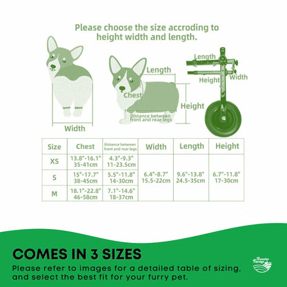 Rooster Farms Dog Wheelchair XS - Adjustable, Lightweight, Durable, for Small Dogs