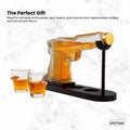 Glass Gun-Shaped Whiskey Decanter Set 1175ml with 2 Bullet Shot Glasses & Stand - SuperSaverAU - view 3