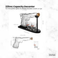 Glass Gun-Shaped Whiskey Decanter Set 1175ml with 2 Bullet Shot Glasses & Stand - SuperSaverAU - view 4