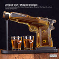 Glass Gun-Shaped Whiskey Decanter Set 1175ml with 2 Bullet Shot Glasses & Stand - SuperSaverAU - view 5
