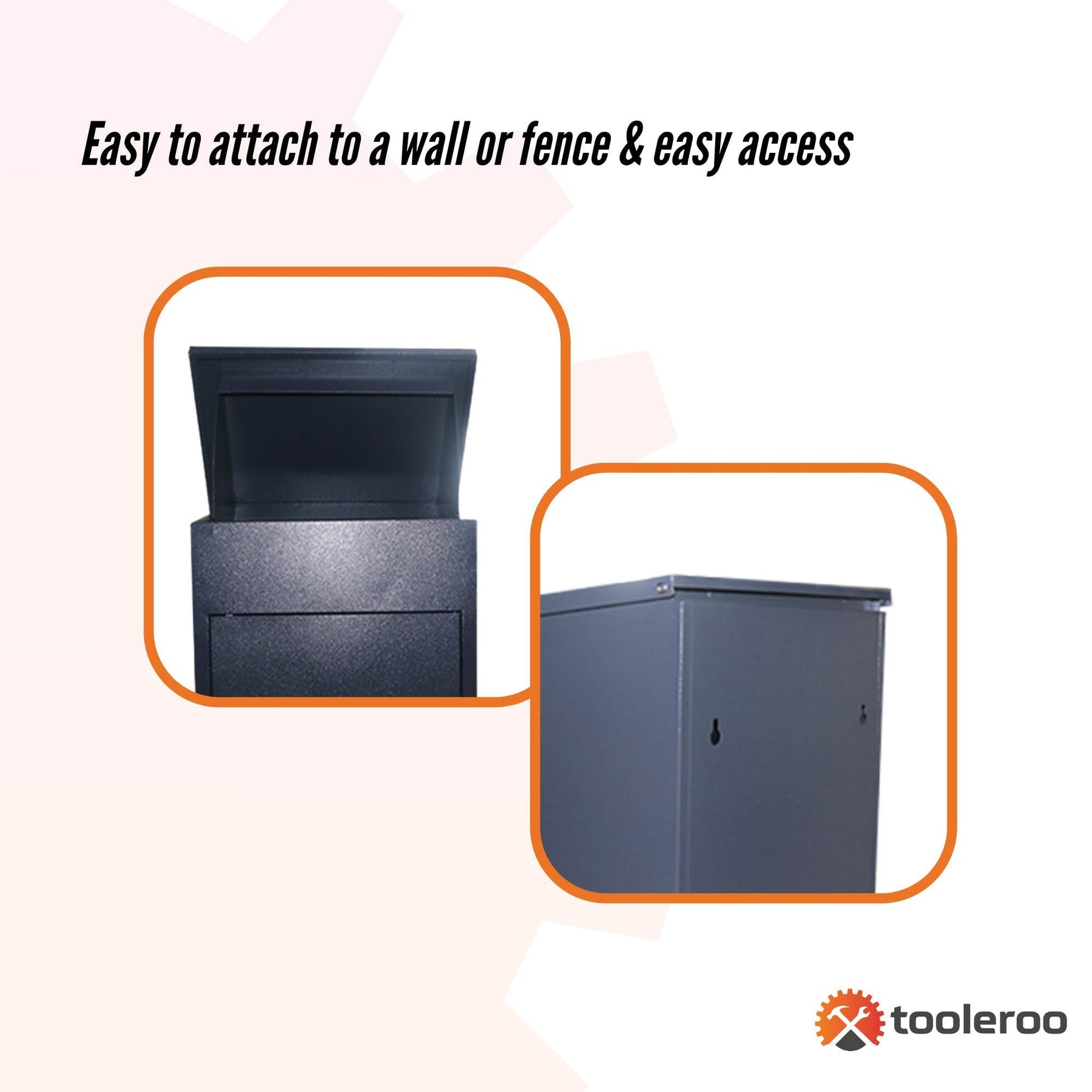 Lockable Parcel Delivery Box - Secure Mailbox 44x35x58cm Grey, Weatherproof, Steel - SuperSaverAU - view 3