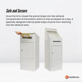 Lockable Parcel Delivery Box - Secure Mailbox 38x38x90cm, Galvanised Steel, Weatherproof - SuperSaverAU - view 5