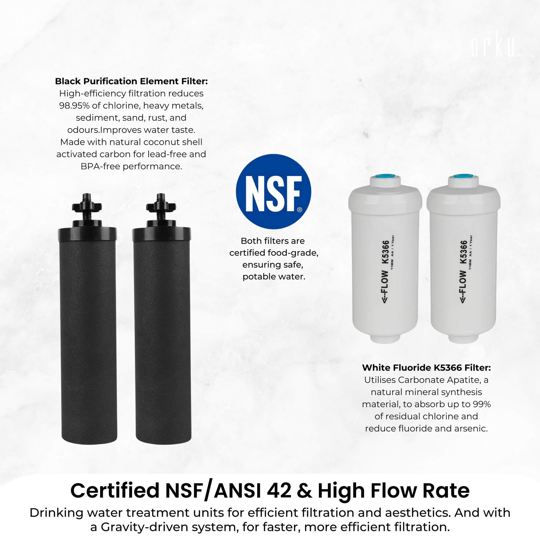 Orku 8.5L Gravity Benchtop Water Filter - Stainless Steel Fluoride Removal - SuperSaverAU - view 5