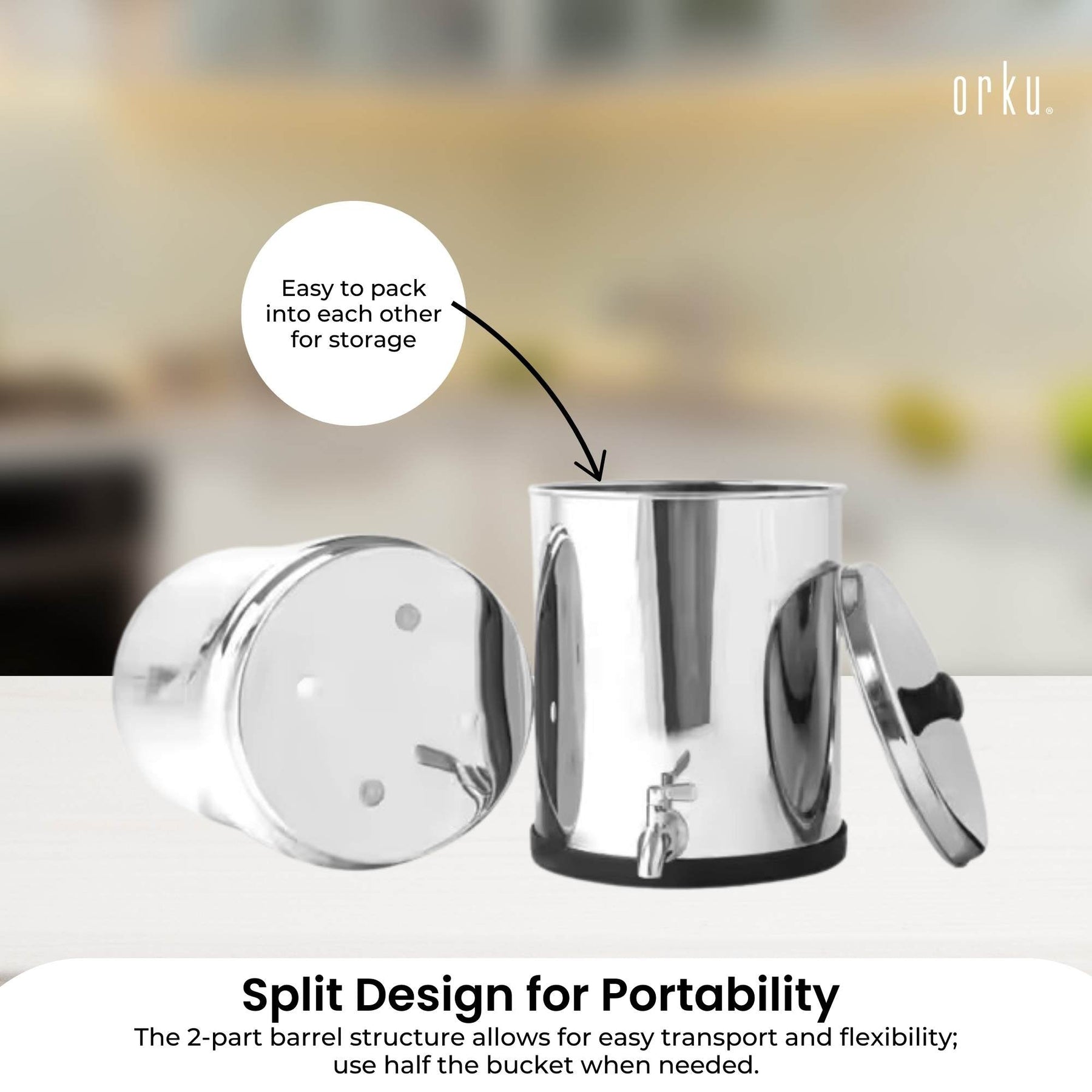 Orku 8.5L Gravity Benchtop Water Filter - Stainless Steel Fluoride Removal - SuperSaverAU - view 6