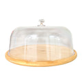 Kitchee Bamboo Cake Stand – 30cm with Acrylic Dome Cover