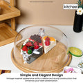 Kitchee Bamboo Cake Stand – 30cm with Acrylic Dome Cover