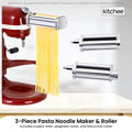 Kitchee Pasta Noodle Maker Roller Cutter Attachments - Compatible with KitchenAid Mixer - SuperSaverAU - view 2