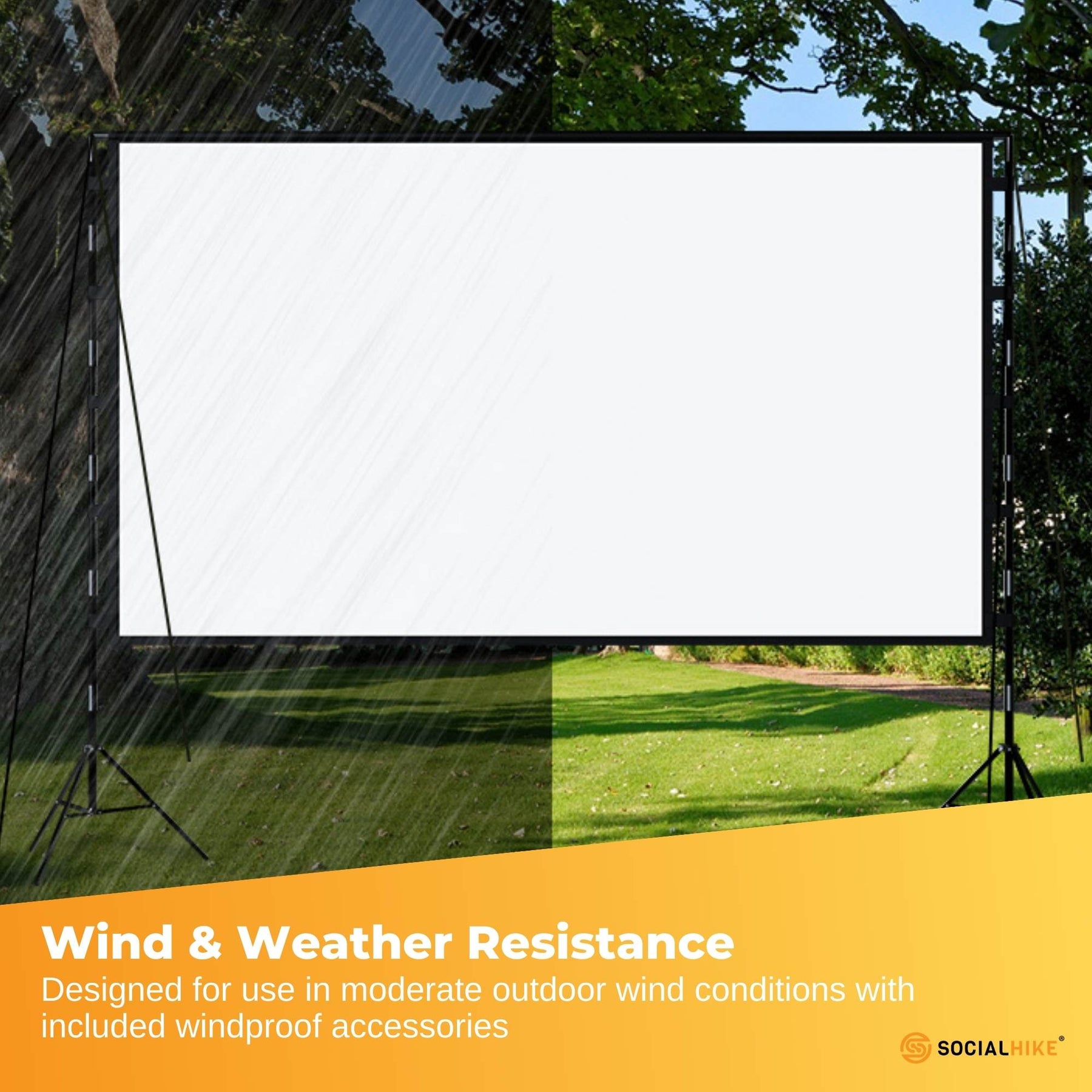 120” Portable Movie Projector Screen - Outdoor Indoor 16:9 4K Tripod Stand Case - SuperSaverAU - view 8