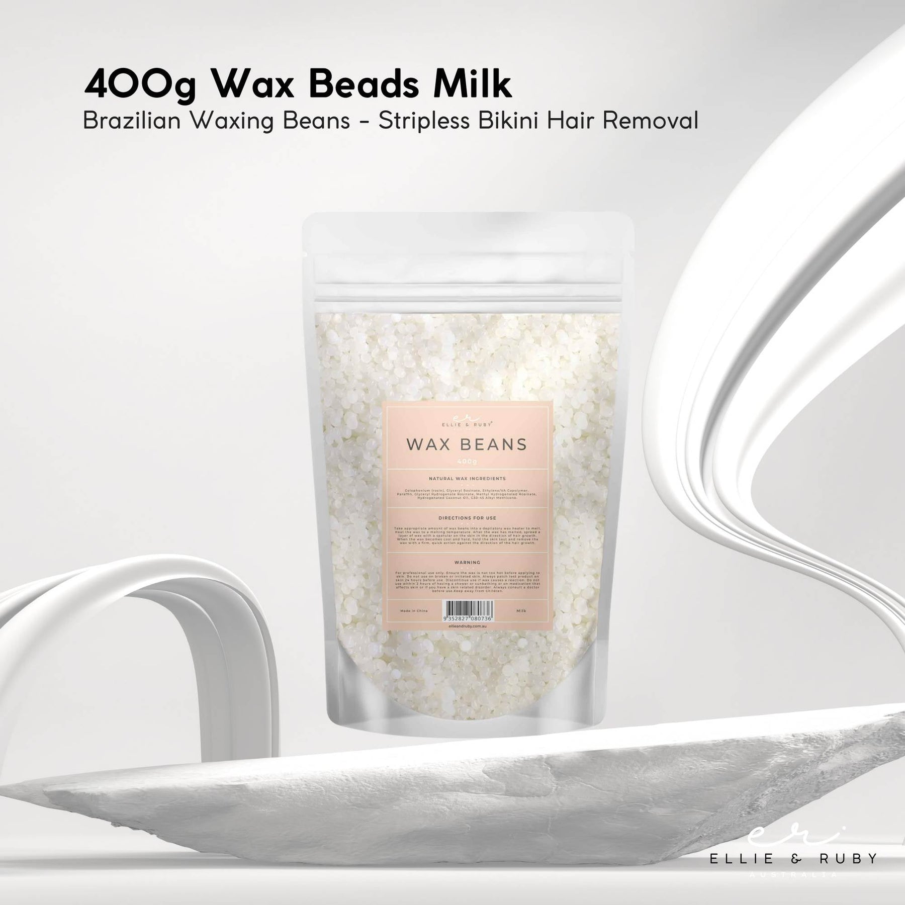 Premium Milk Hard Wax Beads 400g 10 Pack Stripless Hair Removal Wax