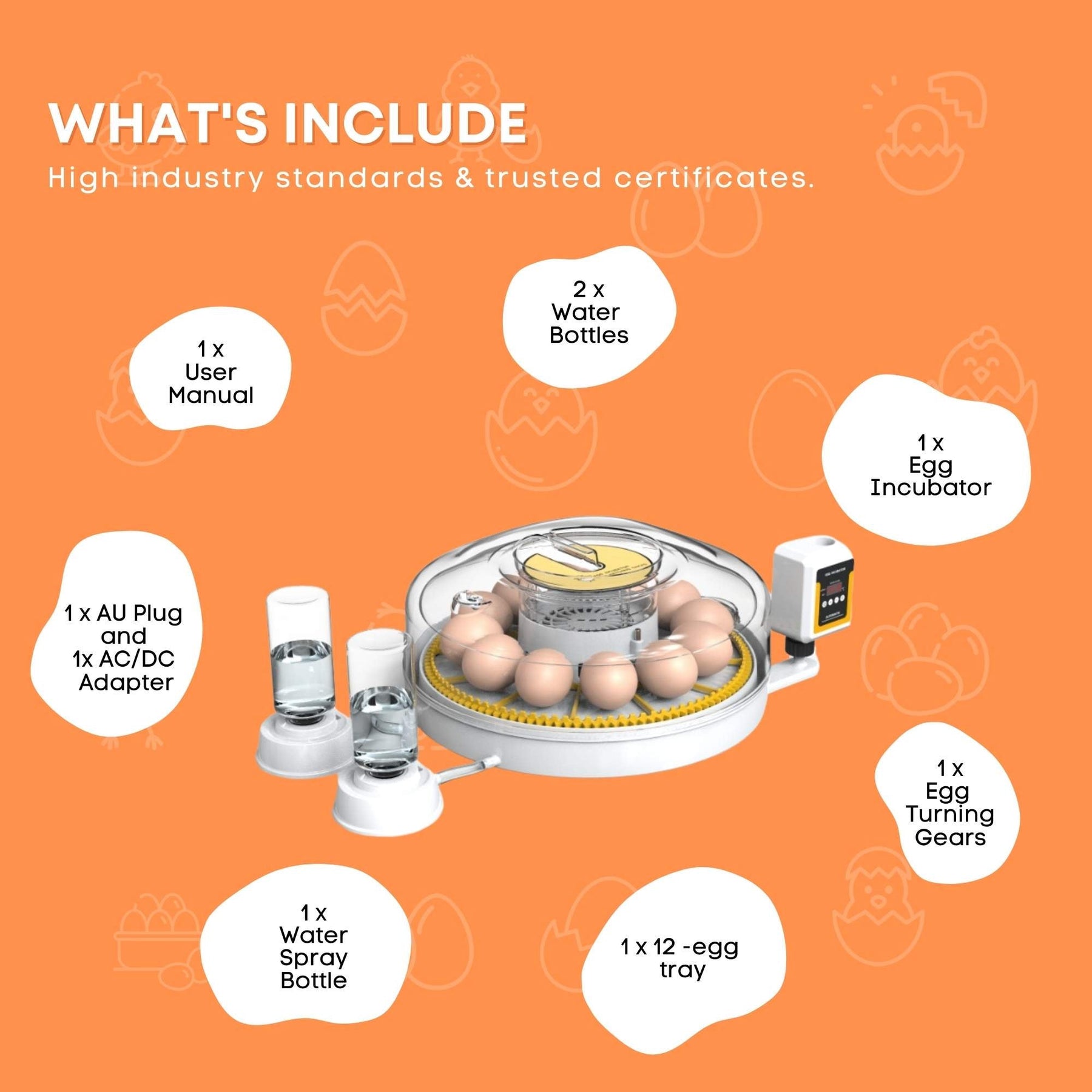 Digital Automatic Egg Incubator for 12 Eggs - Chicken, Quail, Duck, Auto Turning - SuperSaverAU - view 6