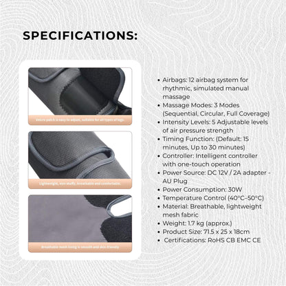 Orku Air Compression Leg and Foot Massager with Heat – 12 Airbags, 5 Levels, Portable