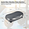 Social Hike KW566 Vibration Plate Machine 200W with 99 Speeds & Bands - Grey
