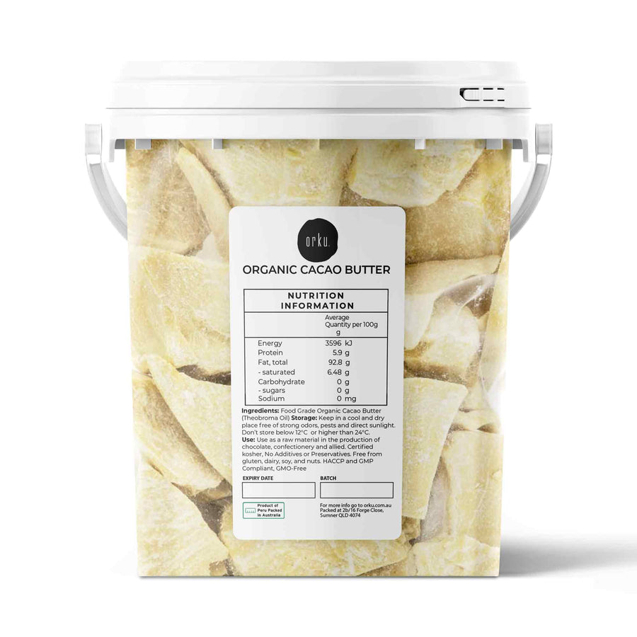 Orku Organic Cacao Butter 600g - Cold Pressed, Pure, Natural, Food Grade - SuperSaverAU - view 1